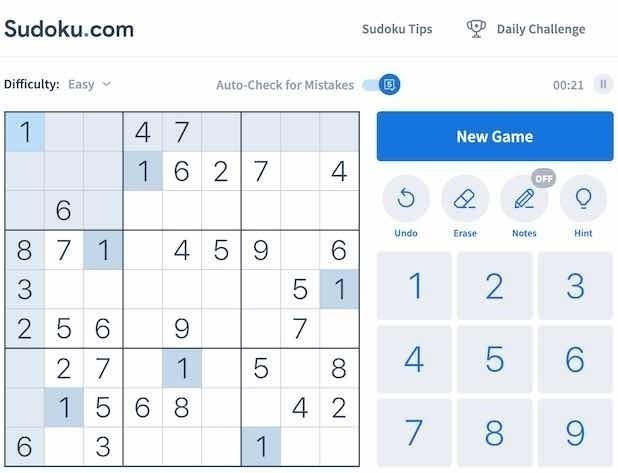 Easy sudoku.com puzzle