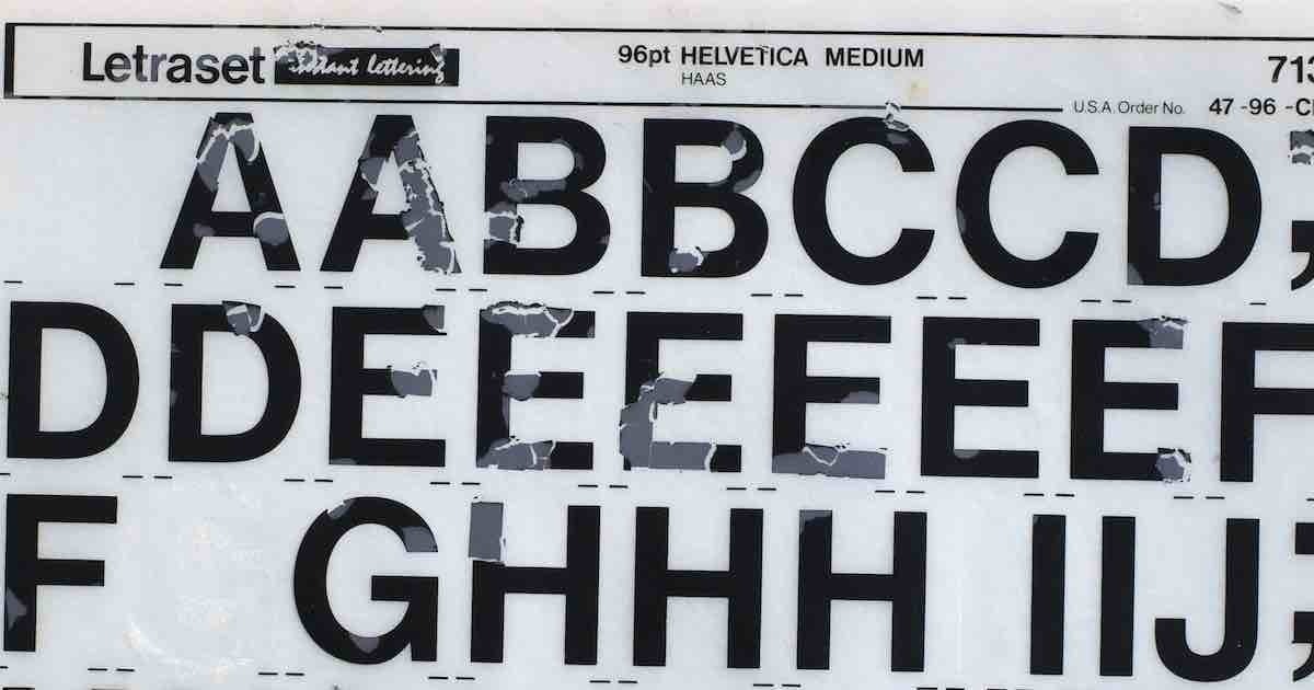 An old letraset transparency
