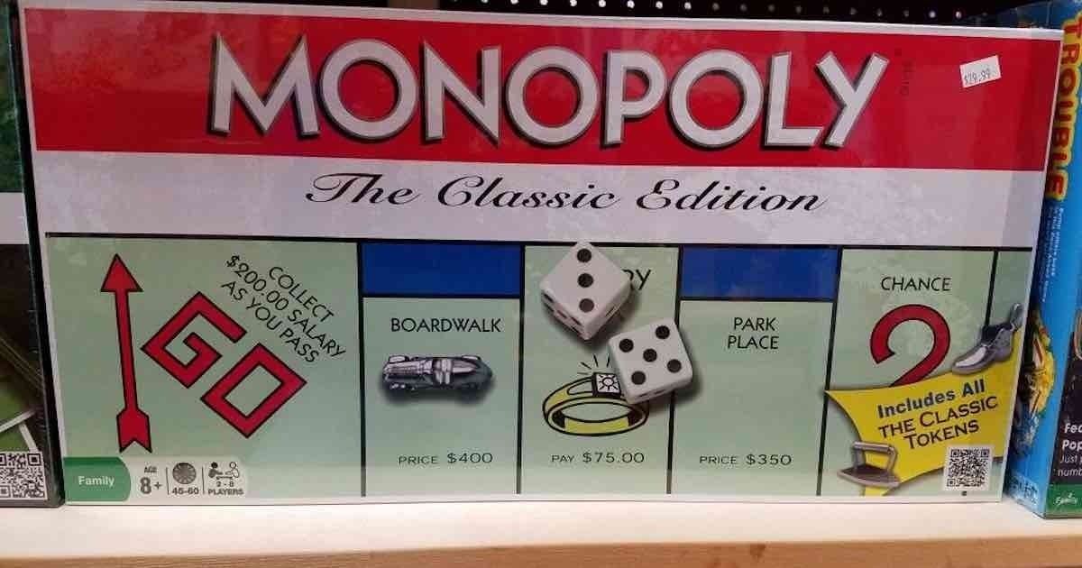 An old Monopoly board