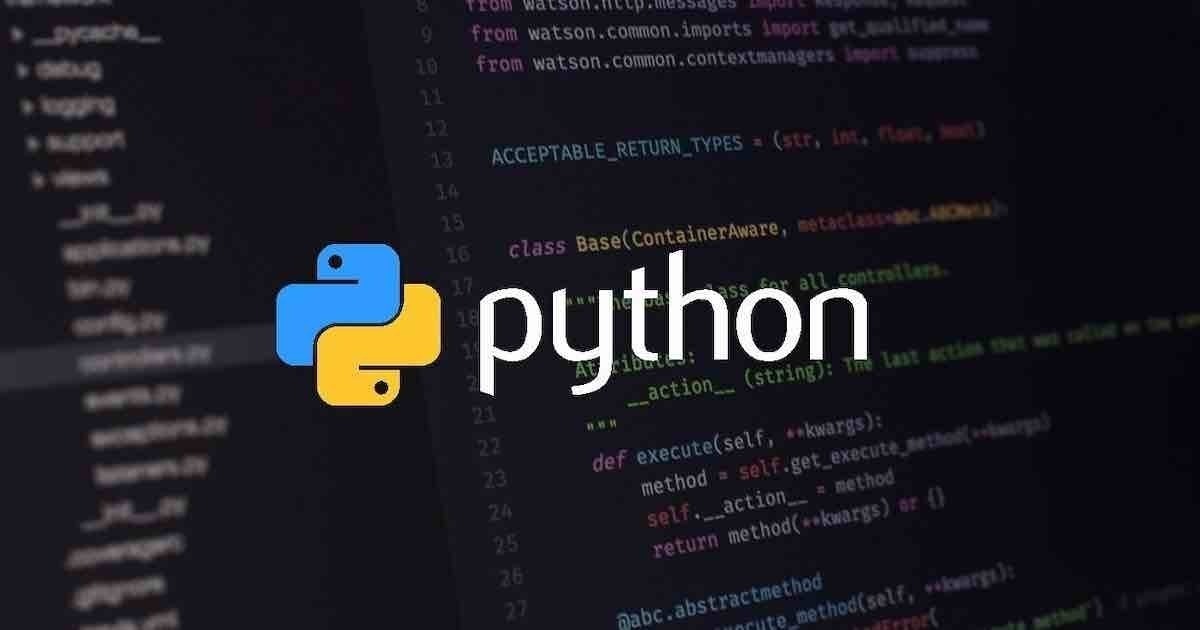 The Python3 language logo over some Python code