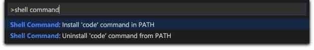 VS Code on Mac OS: Shell Command from Command Palette